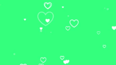 Floating 2d random White Outline Hearts Green Screen Romantic Motion Graphic 库存影片 334435383