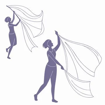 Floating 3D Abstract Fabric Sheets with Soft Light Stock Illustration