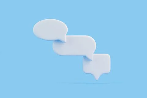 Floating 3D chat bubbles on blue background イラスト素材