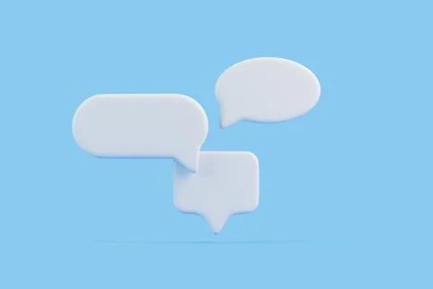 Floating 3D chat bubbles on blue background Illustrazione stock