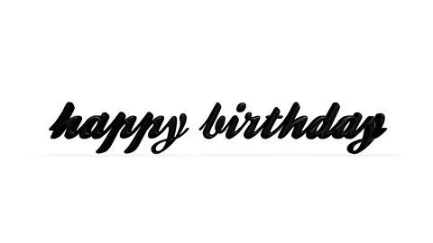 Floating 3d Happy Birthday text in black on white background 動画素材 270369322