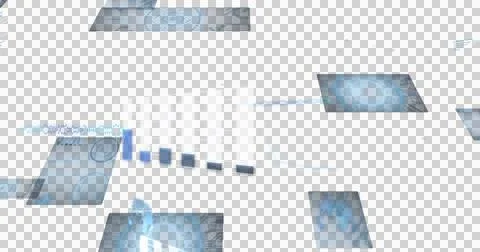 Floating 3D interface panels are displaying technical data visualizations in Stock Photos