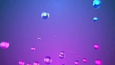 Floating 3D metallic spheres on gradient background Stock Photos