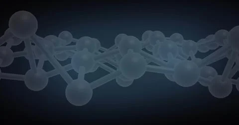 Floating 3D molecular lattice undulating over dark gradient, featuring transl Stock-Illustration