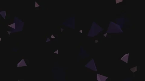 Floating 3D Motion Tetrahedrons, Purple Geometric Pyramid Particle Overlay Stock Footage 340596078