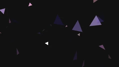 Floating 3D Motion Triangles, Purple Geometric Polygon Particle Overlay, Dark BG Stock Footage 340596081