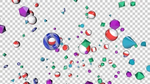 Floating 3D shapes Stock Footage 49360145