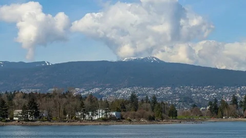 Floating 4K+ Hyperlapse / Timelapse of Stanley park and Cypress Mountain Stock Footage 76540453