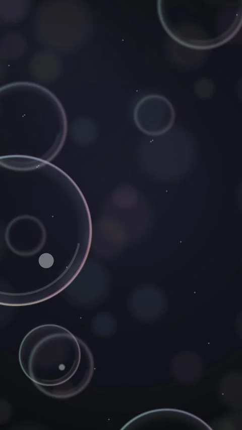 Floating abstract bubbles background on dark gradient surface Stock Footage 345491522