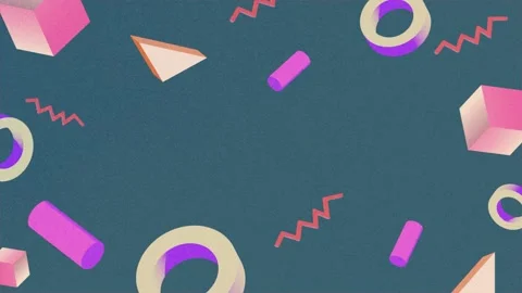 Floating Abstract Geometric Shapes Animation Teal Backgrounds Stock Footage 302234780