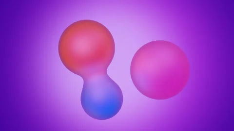Floating abstract liquid bubbles on a purple background Stock Footage 278727725