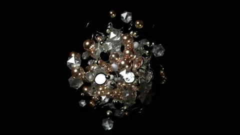 Floating abstract sparkling objects Stock Footage