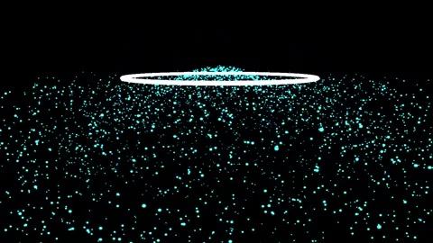 Floating abstract sphere with particles in dark ambient space during subtle.. Stock-Footage 345671492