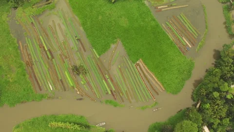 Floating Agricultural Field Stock Footage 261794329