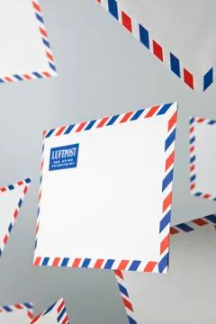 Floating air mail envelopes Foto stock