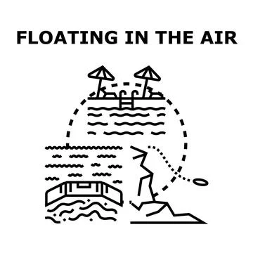 Floating in air vector concept icon illustration 스톡 일러스트