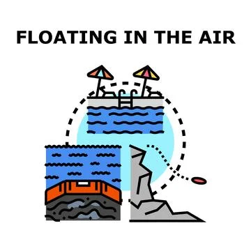 Floating in air vector concept icon illustration Stock Illustration