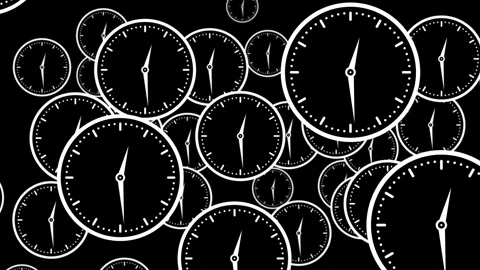 Floating Analog Clock Animation Time Passing Concept Background 스톡 동영상 335609151