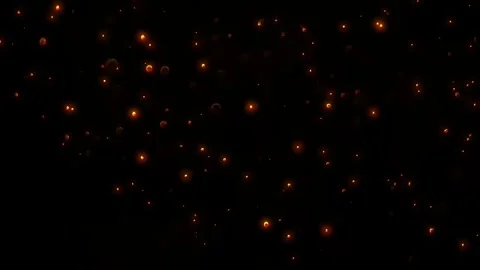 Floating and falling gold particles on black background Stock Footage 302475542