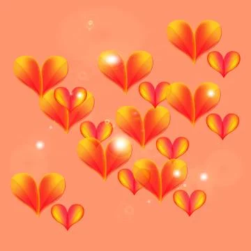 Floating and flying hearts. Stock Illustration