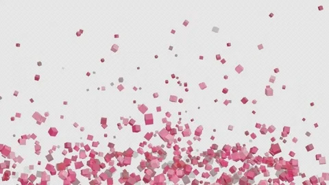 Floating and Flying Pink Square Object 4K Background Transparent Movie Stock Footage 332458300