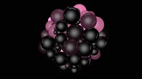 Floating and moving group of black and pink glowing spheres. Stock Footage 131321277