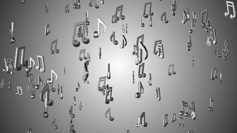 Floating and rotating silver notes. cinematic background. seamless loop. Stock Footage 84289837