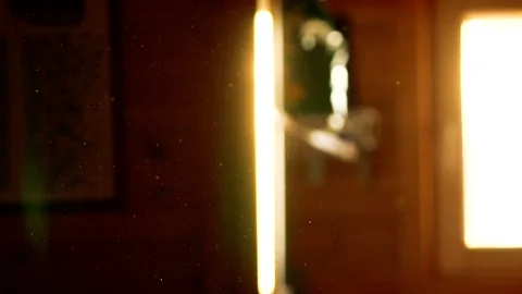 Floating ang glowing dust under the sunlight Video stock 72771092