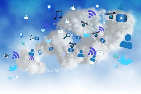 Floating application icons Stock Illustration