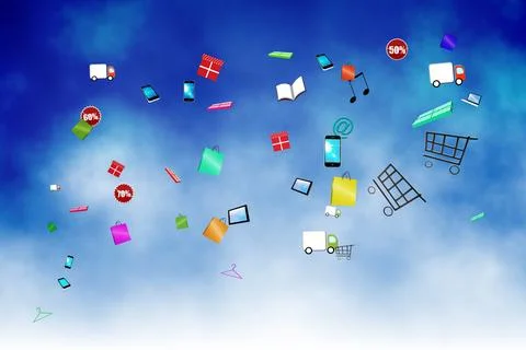 Floating application icons Illustrazione stock
