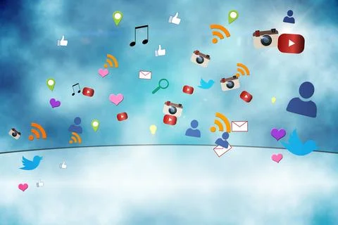 Floating application icons Stock Photos
