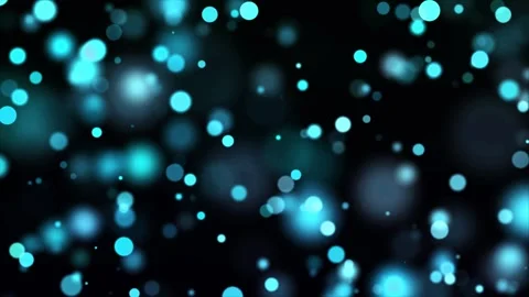 Floating aqua light orbs gently shimmer against black backdrop motion Stock Footage 327572002