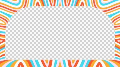 Floating arch shape inside bold wavy stripe border, showing slate grey fill, Stock Illustration