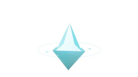 Floating Arctic Iceberg 3D Icon with Submerged Mass and Gentle Water Ripples Stock-Footage 346202236
