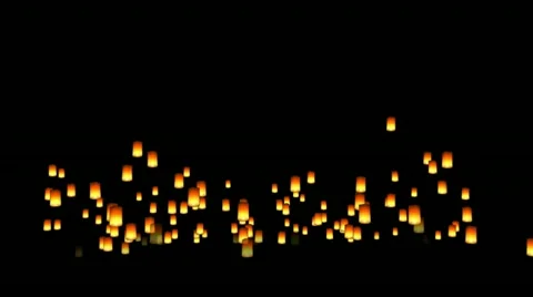 Floating Asian Lanterns Stock Footage 18009983