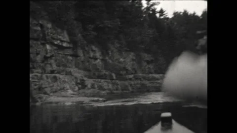 Floating in Ausable Chasm 1931 Stock Footage 176547261