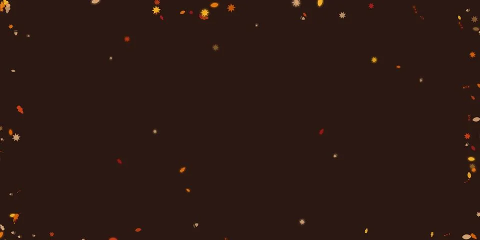 Floating Autumn Leaves Frame Abstract Illustration on Dark Brown Background Stock-Illustration