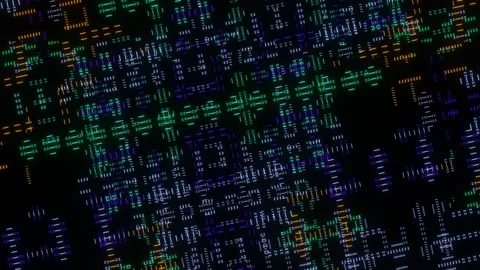 Floating background of VJ Loop color pixel animation Video stock 171057391