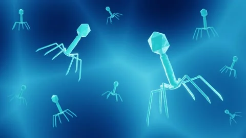 Floating bacteriophages loop Stock Footage 154651068