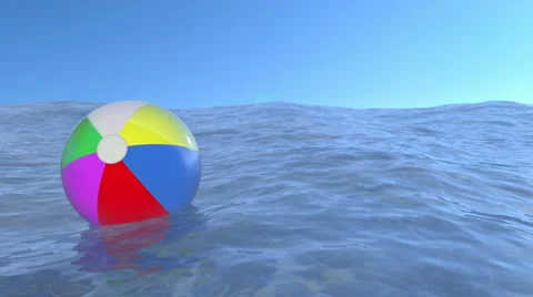Floating ball on the water. (loop ready animation) Video stock 46988444