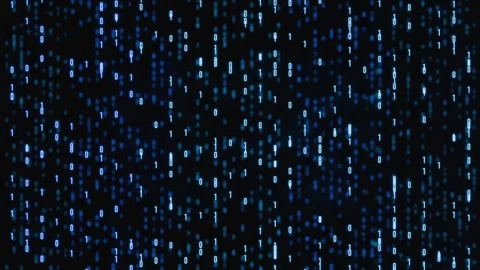 Floating binary code, big data, bit and byte, abstract digital data. Stock Footage 298304938