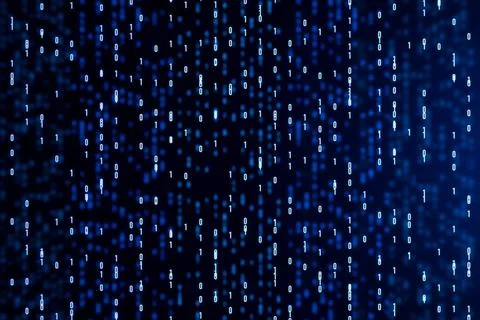  Floating binary code, big data, bit and byte, abstract digital data. Floa... Stock Photos