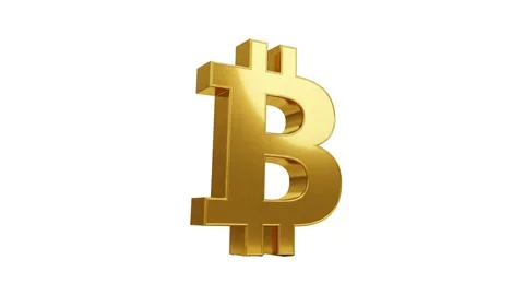 A floating bitcoin symbol isolated on white Stock Footage 339340372