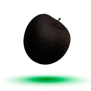 Floating Black Modern Material Apple. Illustrazione stock