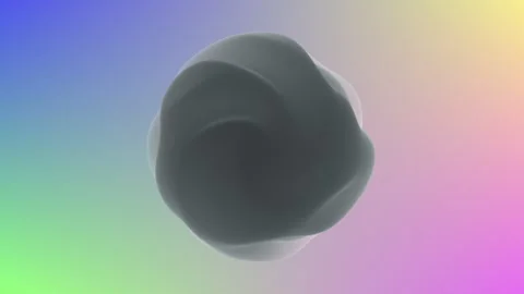 Floating black sphere on colorful background Stock-Footage 300774932