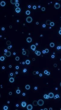 Floating Blue Bokeh Bubbles Abstract Background Stock Illustration