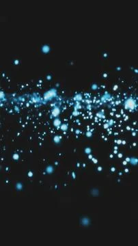 Floating Blue Bokeh Particles and Light Dust Abstract Background Stock Illustration