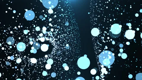 Floating blue bokeh particles forming a deep abstract tunnel, soft glowing Stock Footage 324148749