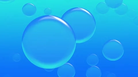 Floating Blue Bubbles 3D Motion Graphic Stock Footage 335668069