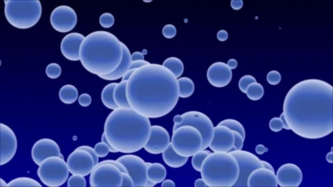 Floating Blue Bubbles: Dynamic Gradient Background, Abstract Blue Spheres Stockbeeldmateriaal 312987611
